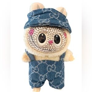 Handmade With Swarovski Crystal Kawaii Bag Charm Labubu Style Glitz Y2K NEW OOAK